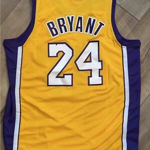 Kobe Bryant LA Lakers #24 Gold Kids Youth Medium 10/12 Basketball Jersey